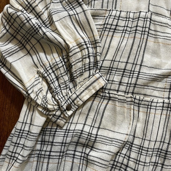 Anthropologie Boho Tiered Plaid Metallic Floral Darlene Blouse - Picture 5 of 6